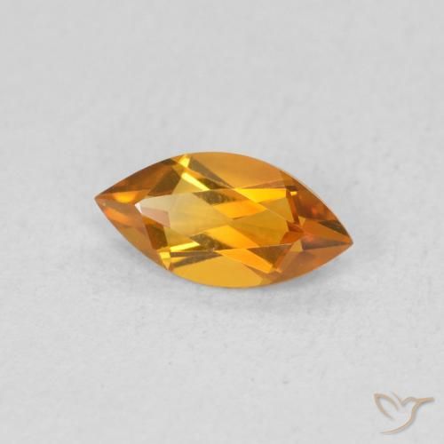 Citrino Laranja Profundo-Ouro Natural 0.53ct, Marquesa, VVS
