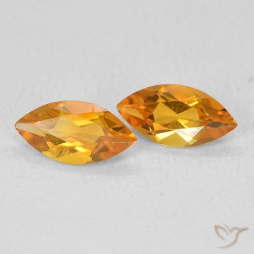 Pedras preciosas de Citrino Laranja Profundo-Ouro natural de 0.96 ct, Marquesa, VS