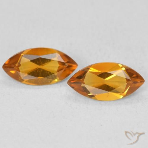 0.89ctw Natural Laranja escuro Citrino, Marquesa, VS