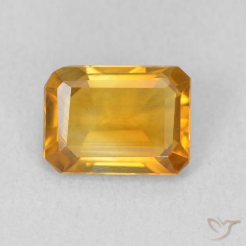 1.11ct Natural Laranja-dourado médio Citrino, Corte Esmeralda, VVS-VS
