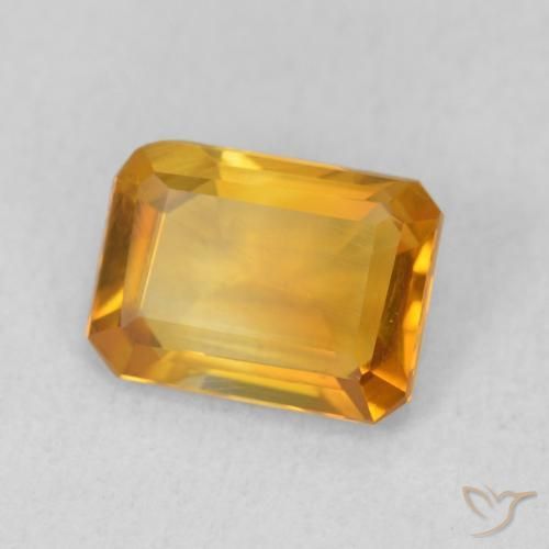 Citrino Laranja-dourado médio Natural 1.11ct, Corte Octógono / Esmeralda, VVS-VS