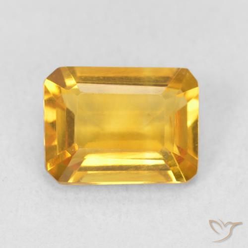 1.44ct Natural Laranja Dourada Citrino, Corte Esmeralda, VVS-VS