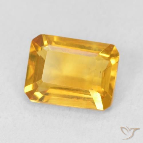 Citrino Laranja Dourada Natural 1.44ct, Corte Octógono / Esmeralda, VVS-VS