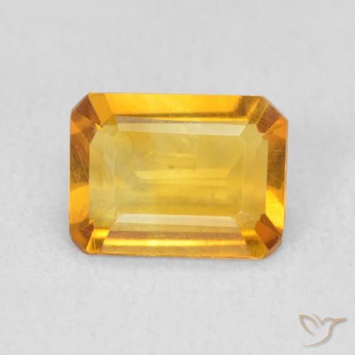 1.07ct Natural Dourado médio Citrino, Corte Esmeralda, VVS-VS