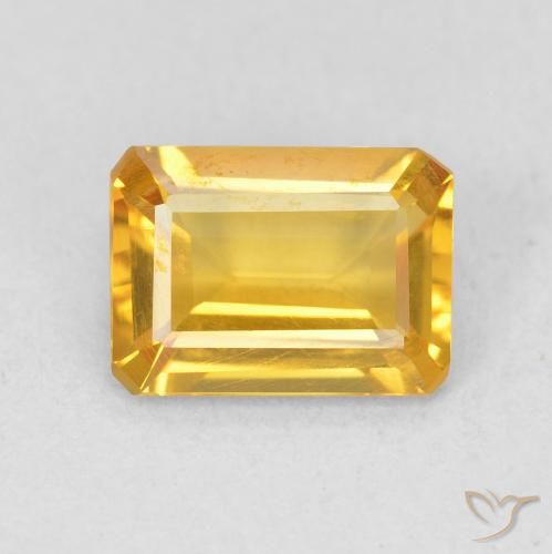 1.17ct Natural ouro brilhante Citrino, Corte Esmeralda, VVS-VS