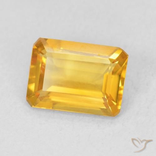 Citrino ouro brilhante Natural 1.17ct, Corte Octógono / Esmeralda, VVS-VS