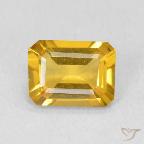 1.16ct Natural ouro médio Citrino, Corte Esmeralda, VVS-VS
