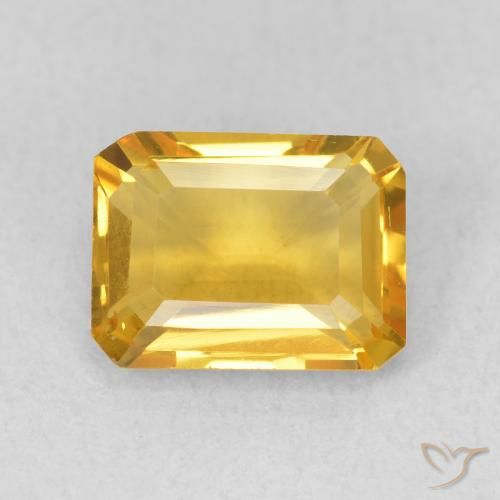1.51ct Natural ouro brilhante Citrino, Corte Esmeralda, VS