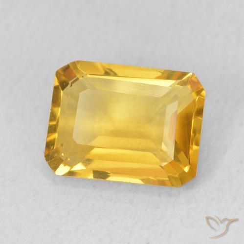 Citrino ouro brilhante Natural 1.51ct, Corte Octógono / Esmeralda, VS