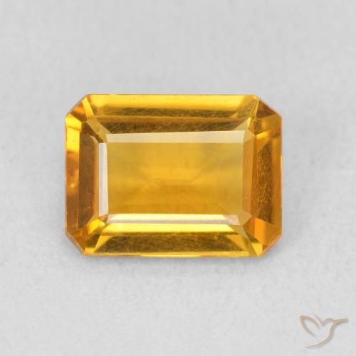 1.10ct Natural Laranja-Ouro Citrino, Corte Esmeralda, VS