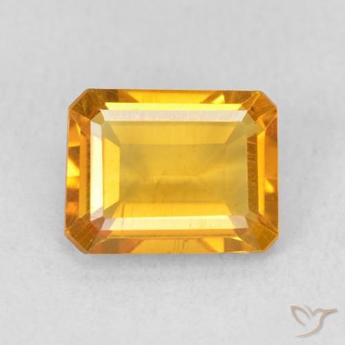 1.40ct Natural Laranja-dourado médio Citrino, Corte Esmeralda, VS