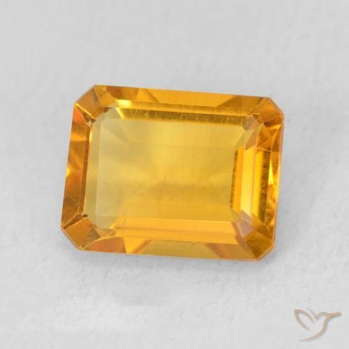 Citrino Laranja-dourado médio Natural 1.40ct, Corte Octógono / Esmeralda, VS