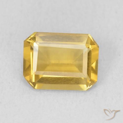 1.12ct Natural Laranja Dourada Citrino, Corte Esmeralda, VS