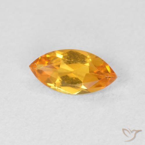 Citrino Laranja Profundo-Ouro Natural 0.44ct, Marquesa, VVS-VS