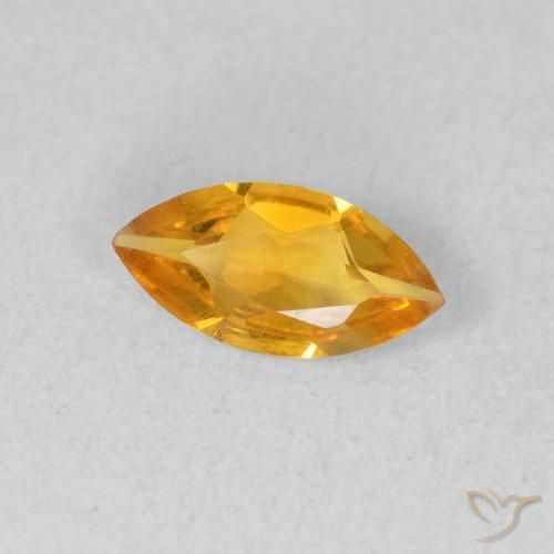 Citrino Laranja Profundo-Ouro Natural 0.42ct, Marquesa, VVS-VS