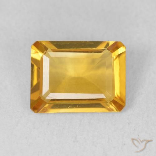 1.21ct Natural Dourado médio Citrino, Corte Esmeralda, VVS