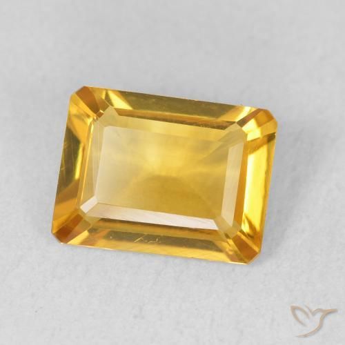 Citrino Dourado médio Natural 1.21ct, Corte Octógono / Esmeralda, VVS