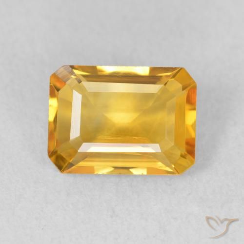 1.35ct Natural Laranja Dourada Citrino, Corte Esmeralda, VVS