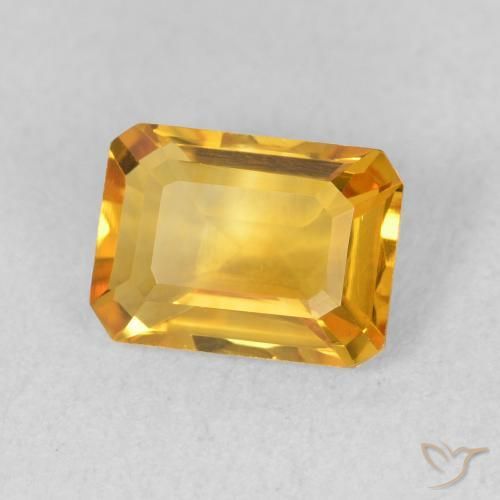 Citrino Laranja Dourada Natural 1.35ct, Corte Octógono / Esmeralda, VVS