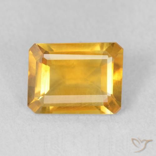 1.22ct Natural Laranja Dourada Citrino, Corte Esmeralda, VS