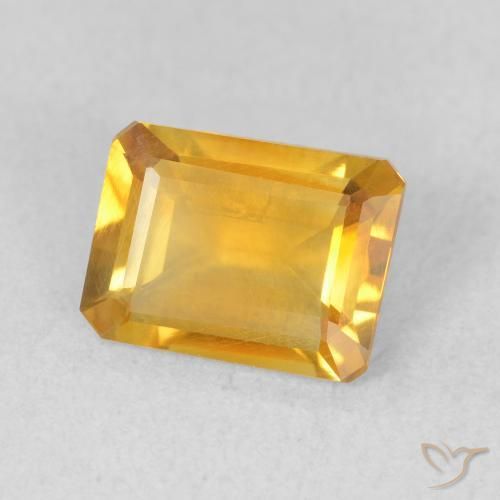 Citrino Laranja Dourada Natural 1.22ct, Corte Octógono / Esmeralda, VS