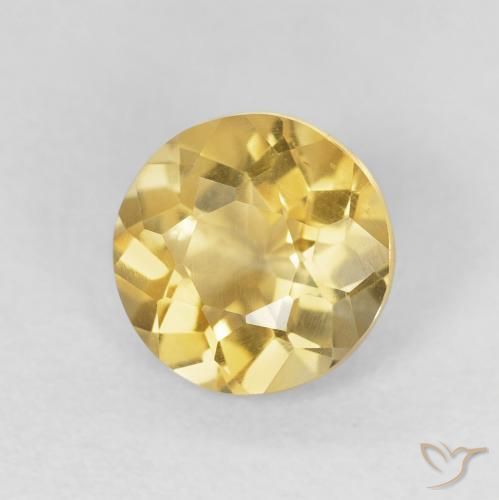 Citrino Luz amarela Natural 1.47ct, Redondo, VS