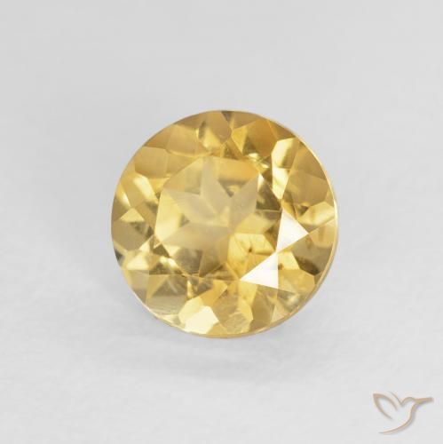 Citrino Luz amarela Natural 1.17ct, Redondo, VS