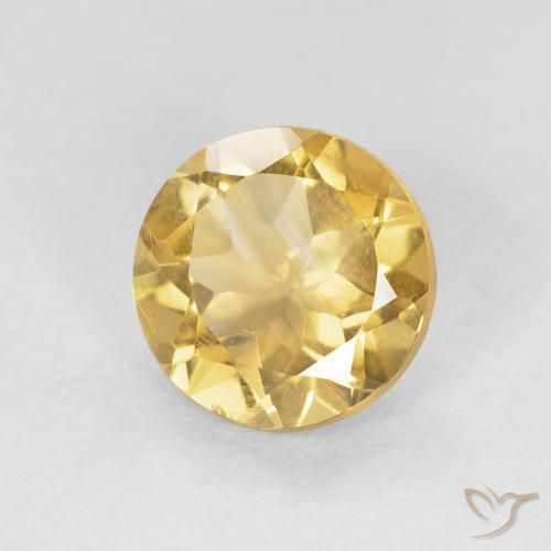Citrino ouro médio Natural 1.02ct, Redondo, VS