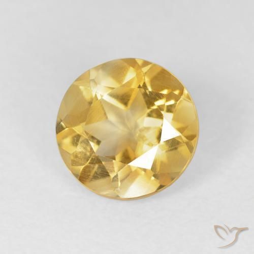 Citrino ouro médio Natural 1.56ct, Redondo, VS