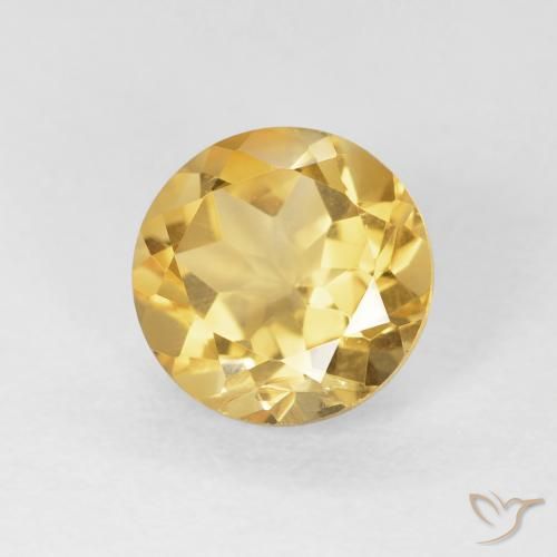 Citrino ouro médio Natural 1.74ct, Redondo, VS