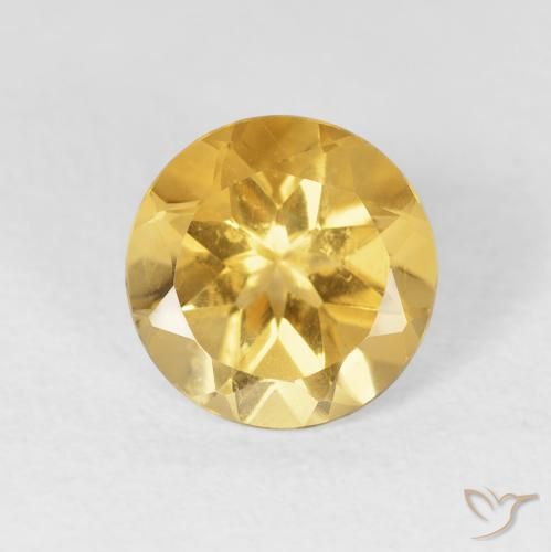 1.76ct Natural ouro médio Citrino, Redondo, VVS-VS