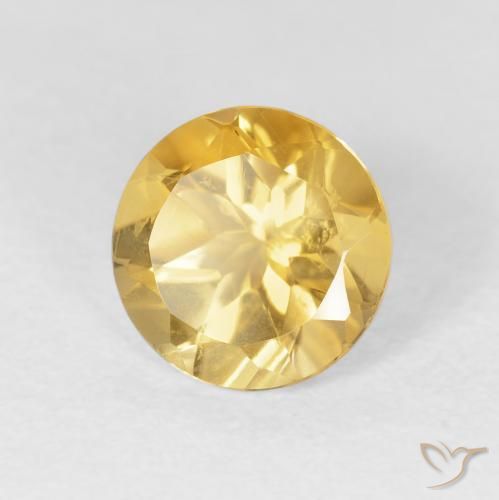 Citrino ouro médio Natural 1.76ct, Redondo, VVS-VS