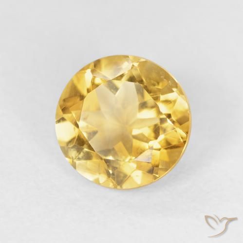 Citrino ouro médio Natural 1.86ct, Redondo, VVS-VS
