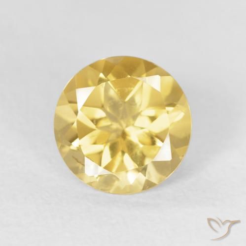 1.73ct Natural Laranja Dourada Citrino, Redondo, VVS-VS