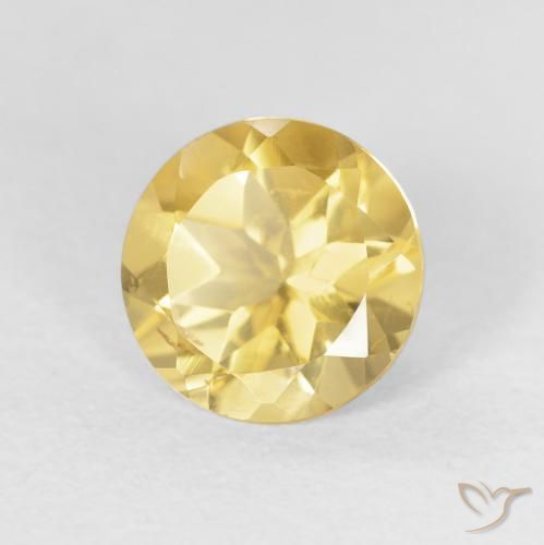 Citrino Laranja Dourada Natural 1.73ct, Redondo, VVS-VS
