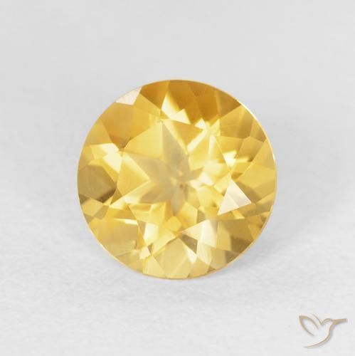 Citrino ouro brilhante Natural 1.77ct, Redondo, VVS-VS