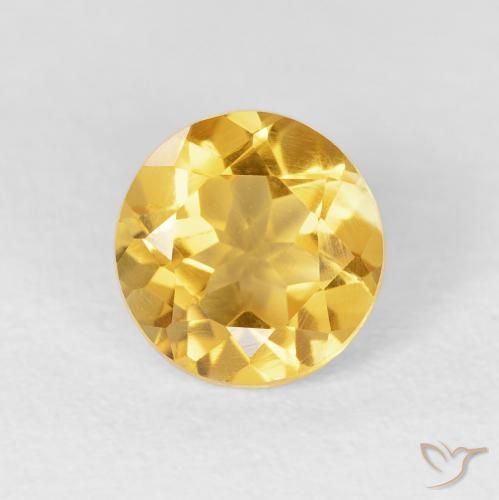1.54ct Natural ouro brilhante Citrino, Redondo, VVS-VS
