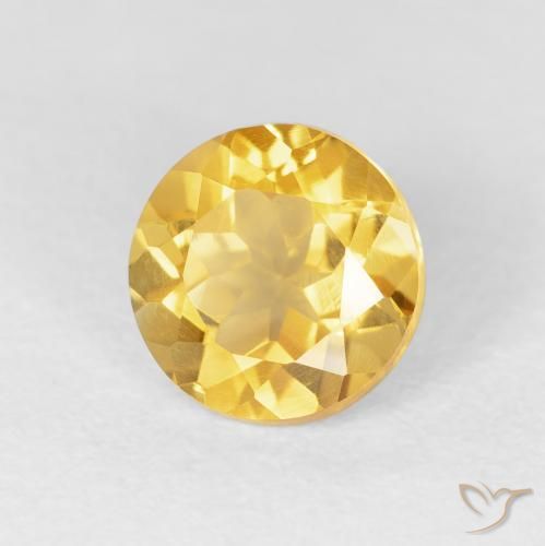 Citrino ouro brilhante Natural 1.54ct, Redondo, VVS-VS