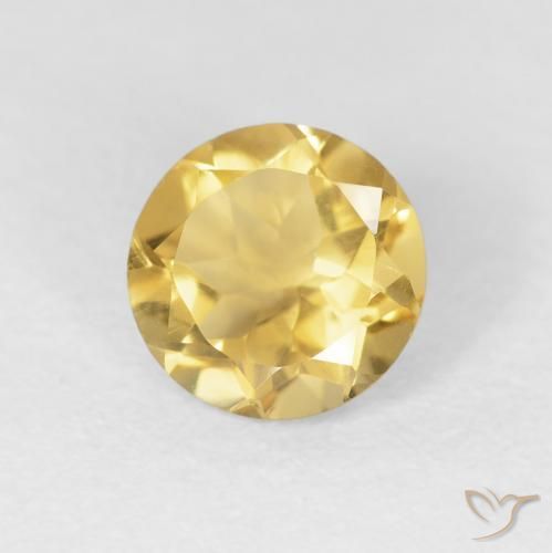 Citrino Ouro Natural 1.21ct, Redondo, VVS-VS