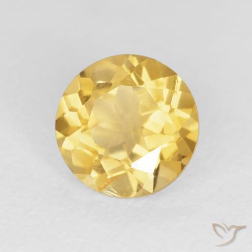 Citrino ouro médio Natural 1.95ct, Redondo, VVS-VS