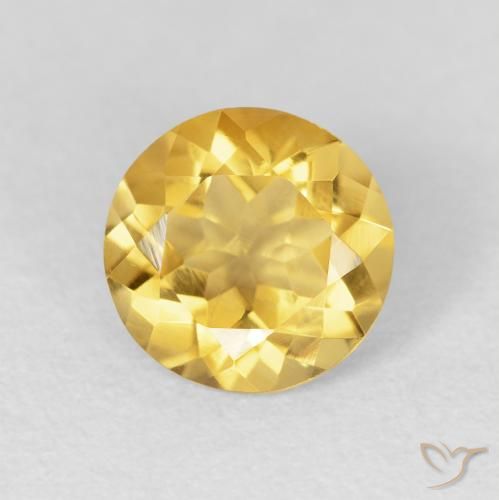 1.66ct Natural ouro médio Citrino, Redondo, VVS