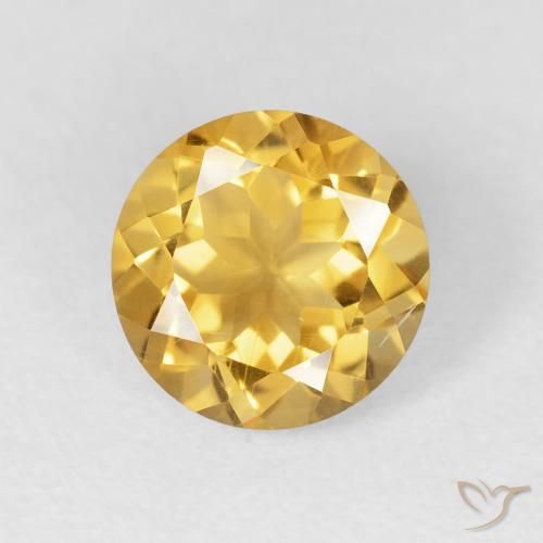 1.90ct Natural ouro médio Citrino, Redondo, VVS