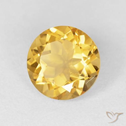 Citrino ouro médio Natural 1.90ct, Redondo, VVS