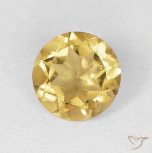 1.48ct Natural Laranja Dourada Citrino, Redondo, VVS