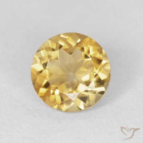 1.65ct Natural ouro médio Citrino, Redondo, VVS