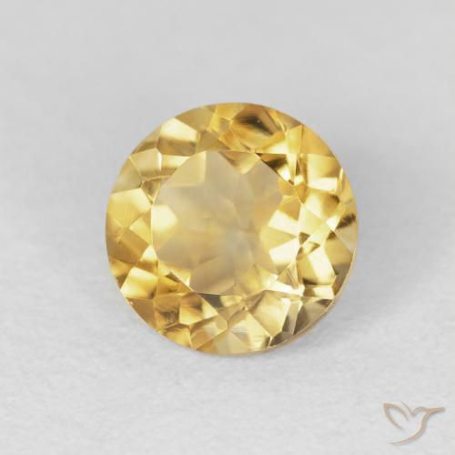 Citrino ouro médio Natural 1.65ct, Redondo, VVS