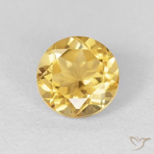 1.31ct Natural ouro médio Citrino, Redondo, VVS-VS