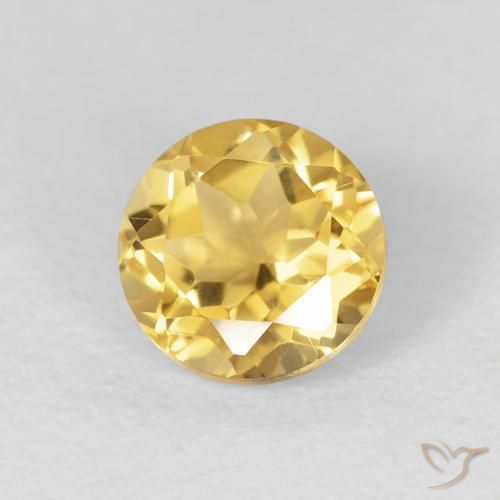 Citrino ouro médio Natural 1.31ct, Redondo, VVS-VS