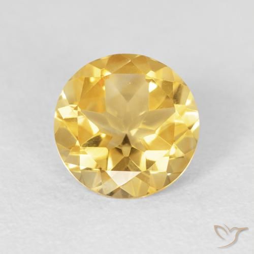 1.60ct Natural Laranja Dourada Citrino, Redondo, VVS