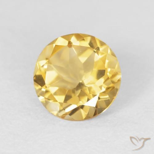 Citrino Laranja Dourada Natural 1.60ct, Redondo, VVS